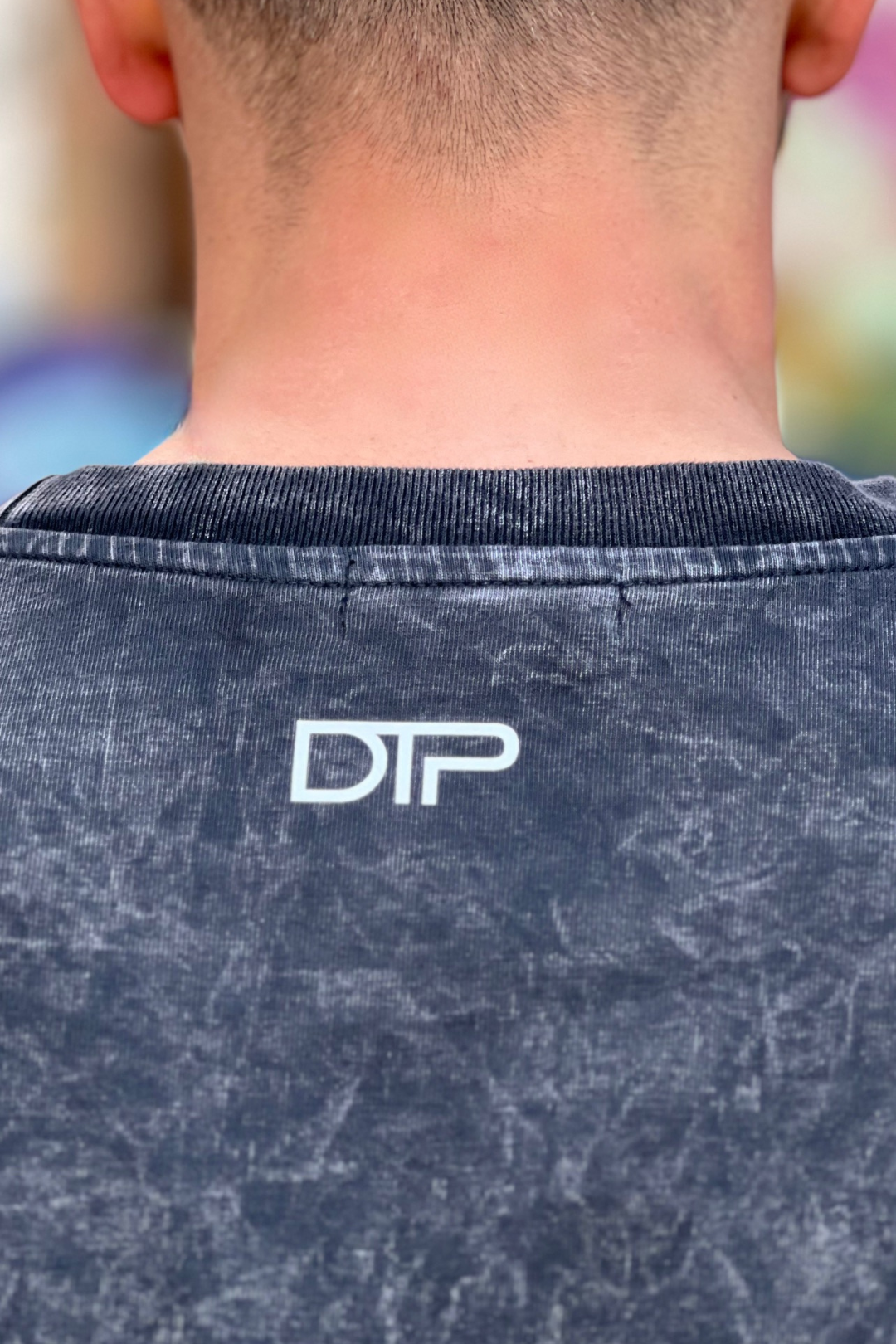 ACID WASH T-SHIRT DTOP BLACK