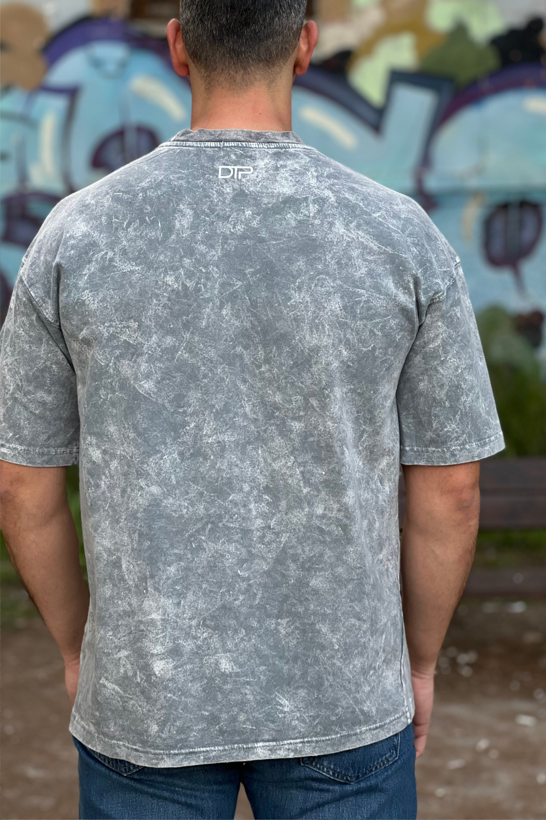 ACID WASH T-SHIRT DTOP GREY