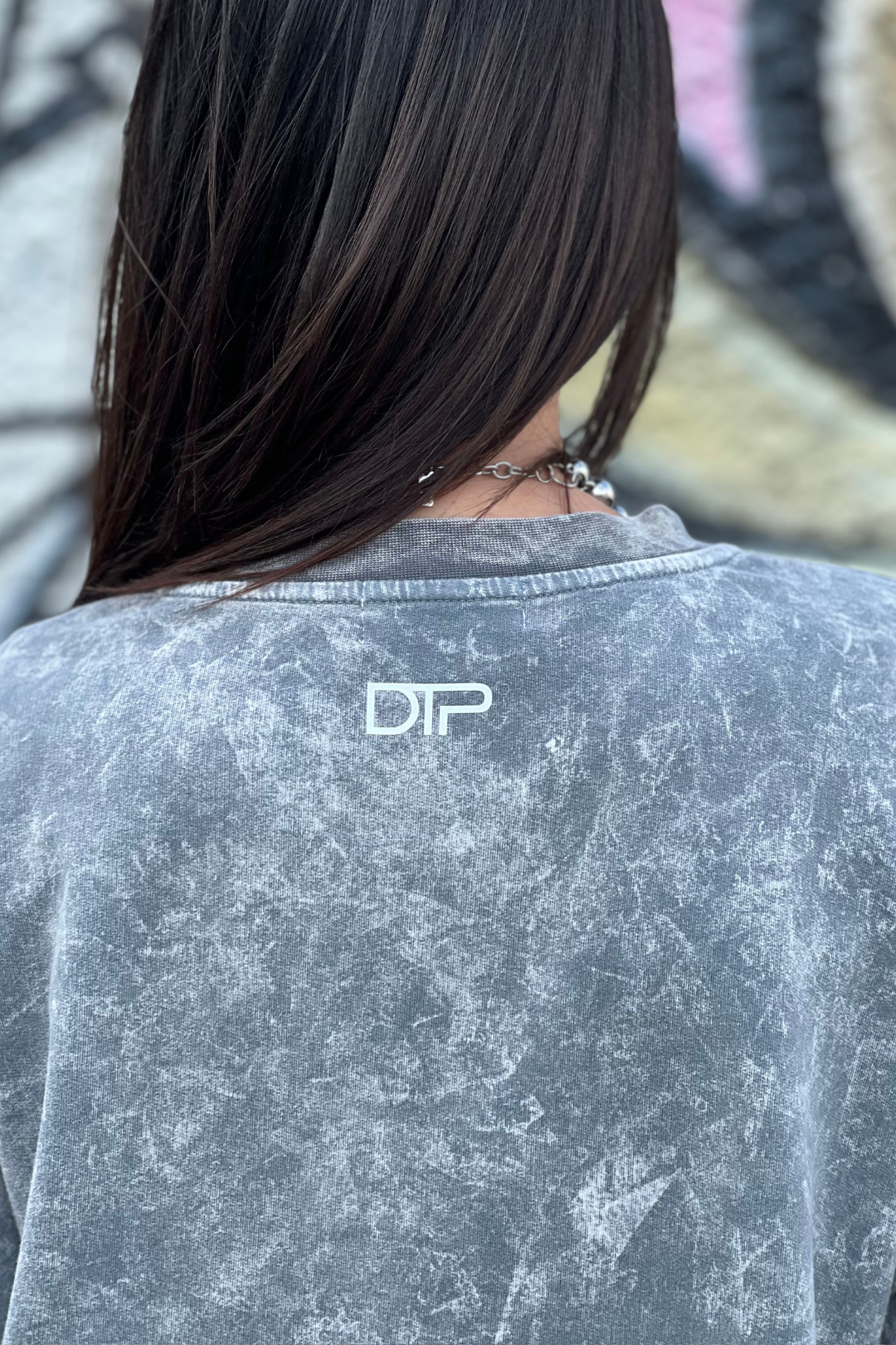 ACID WASH T-SHIRT DTOP GREY