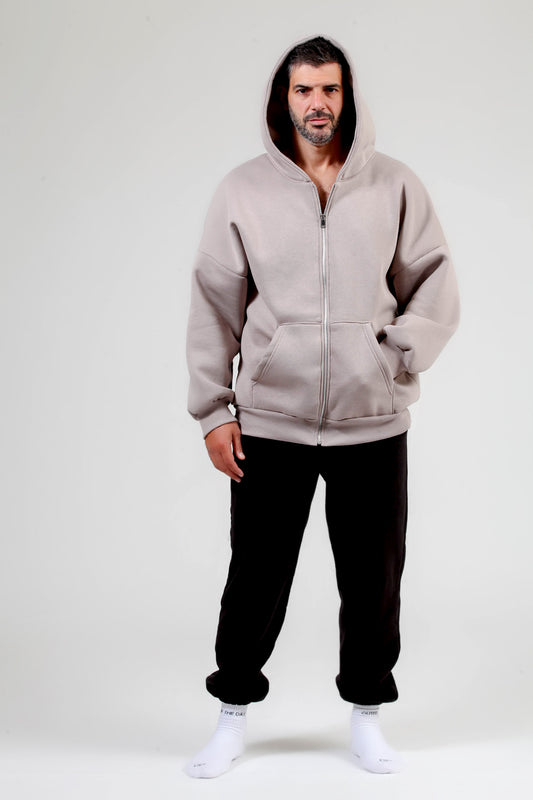 Oversized Ζακετα Φουτερ Με Φερμουαρ
