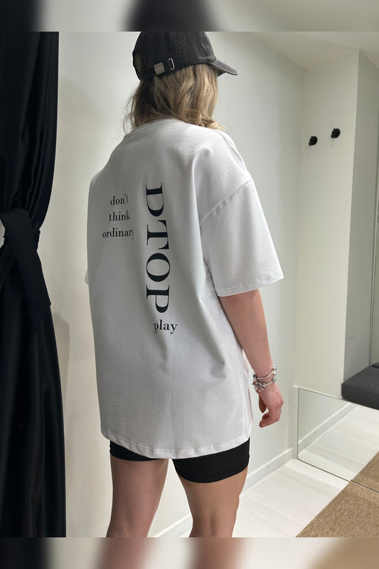 Don't think ordinary white t-shirt