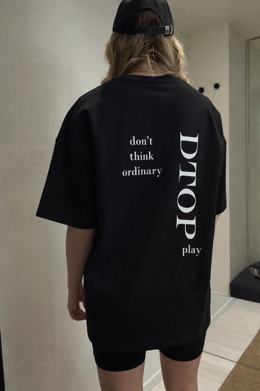 Don't think ordinary black t-shirt