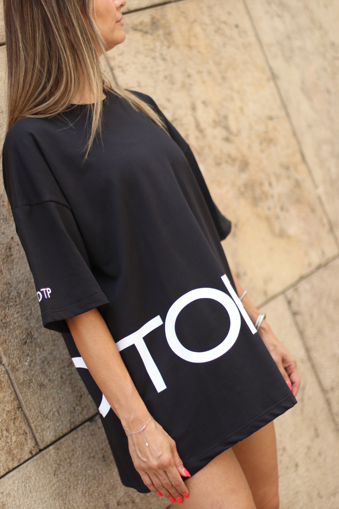 DTOP OVERSIZED BLACK T-SHIRT
