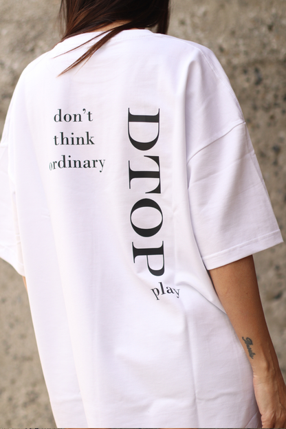 Don't think ordinary white t-shirt