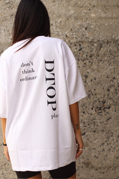 Don't think ordinary white t-shirt