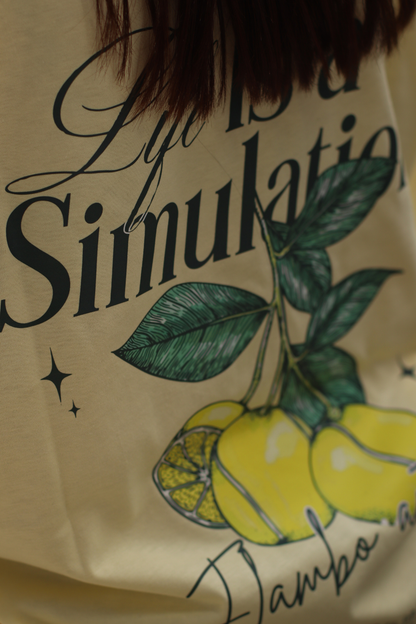Life is a simulation oversized t-shirt – butter yellow