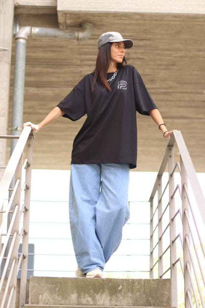 Dtop signature oversized t-shirt – black edition