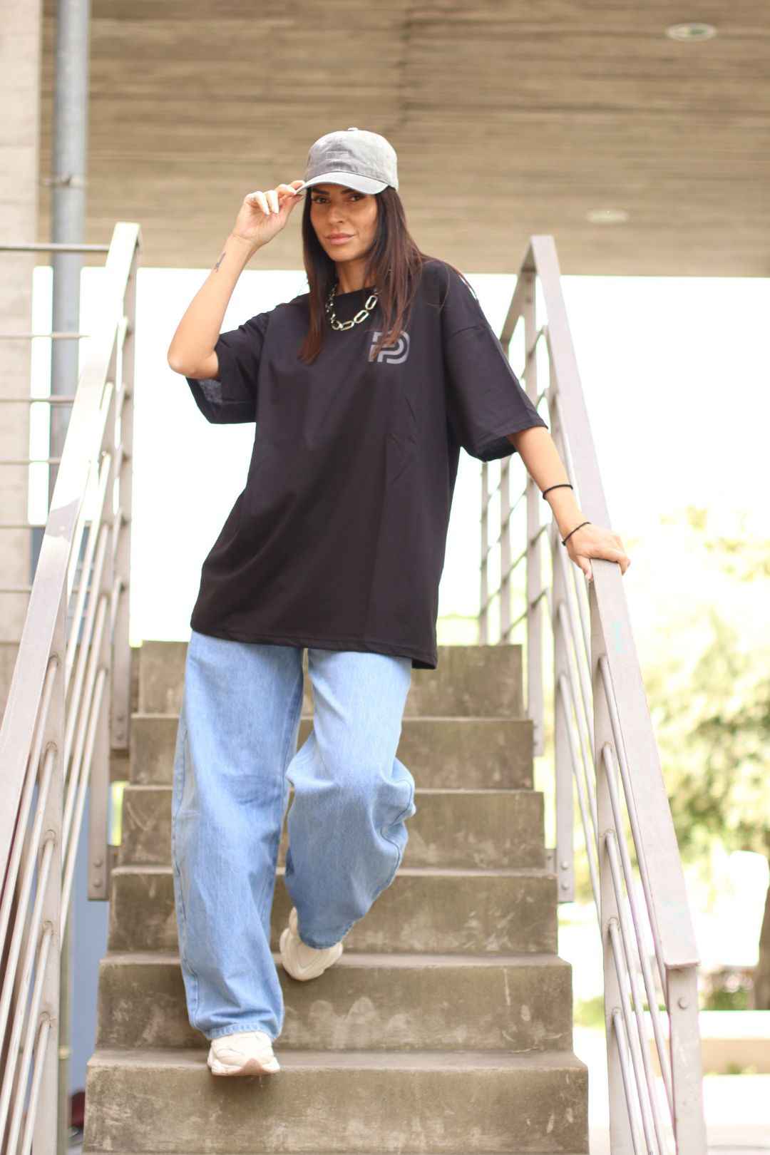 Dtop signature oversized t-shirt – black edition