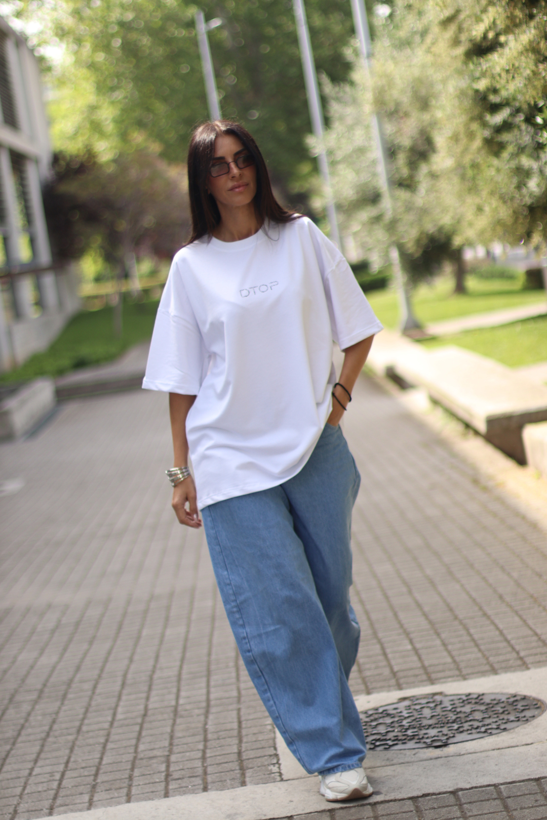 Dtop oversized t-shirt – zebra white edition