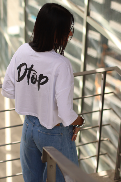 DTOP Signature Crop Tee – White