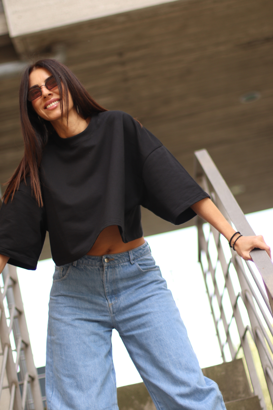 DTOP Signature Crop Tee – Black