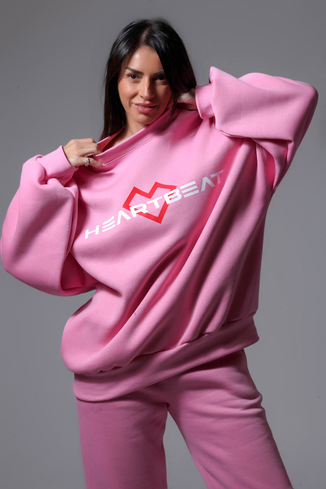 OVERSIZED ΦΟΥΤΕΡ ΡΟΖ "HEARTBEAT"