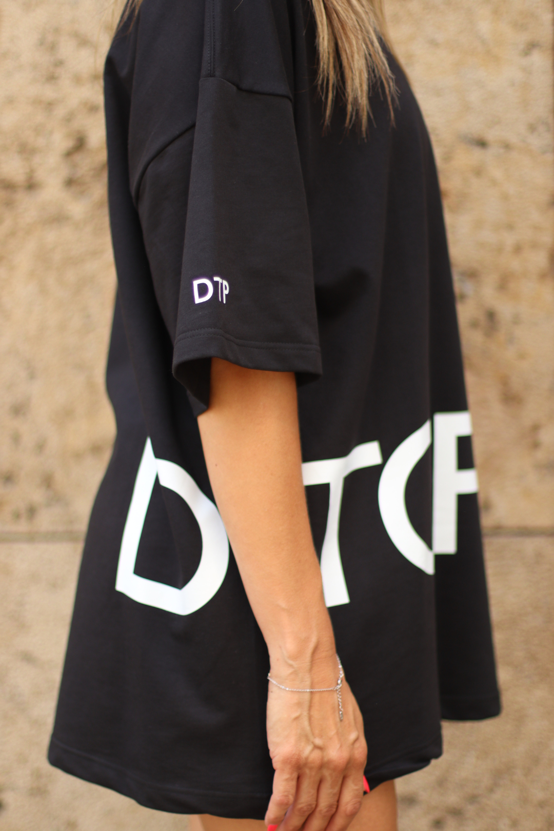 DTOP OVERSIZED BLACK T-SHIRT