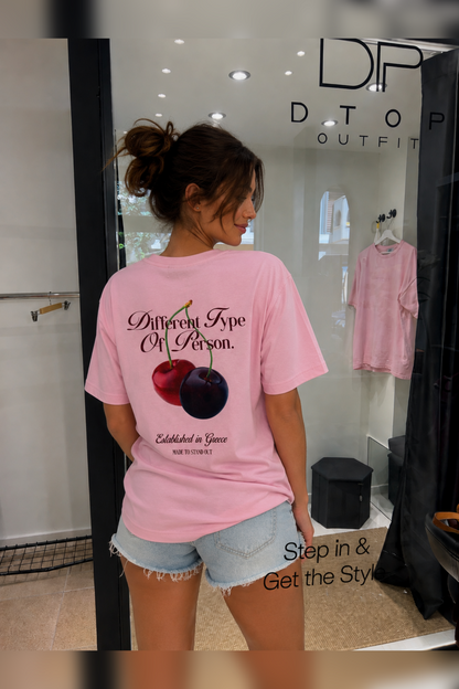 Cherry T-shirt Pink - Different type Of Person