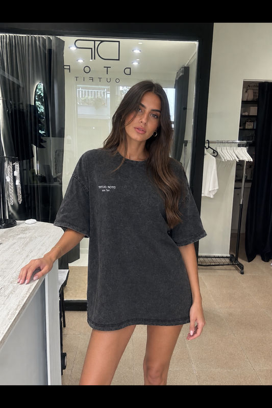Acid wash T-SHIRT black