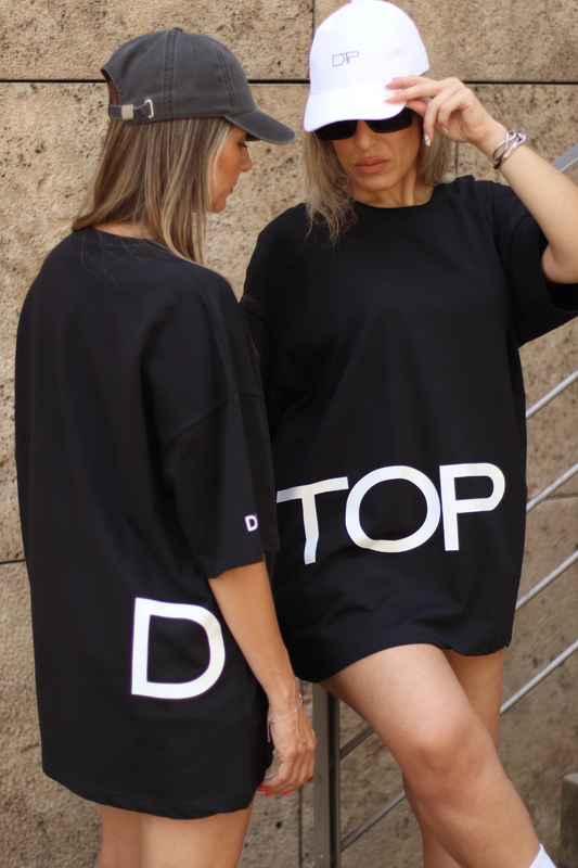 DTOP OVERSIZED BLACK T-SHIRT